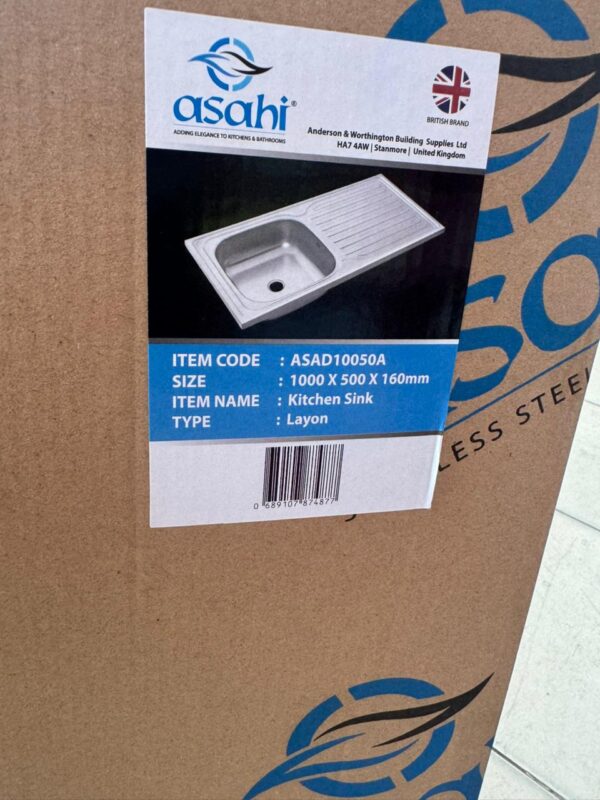 Asahi 1000×500mm Stainless Steel Kitchen Sink - ASAD10050A