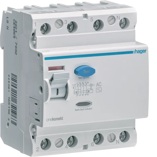 RCCB 4P AC Class 100mA – 80A / 100A (CE481Z & CE485Z)