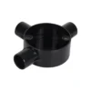 Decoduct Tee Three Way Circular Junction Box – Black 1 Decoduct Tee Three Way Circular Junction Box – Black