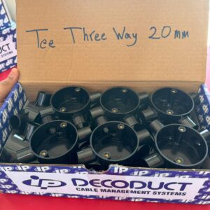 Decoduct Tee Three Way Circular Junction Box – Black