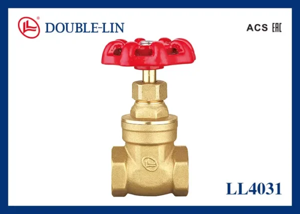 Double Lin Brass Gate Valve with Cast Iron Handle (LL4031)