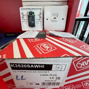 MK Electric 1G TV/FM Coax Socket (K3520SAWHI)