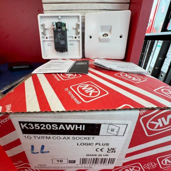 MK Electric 1G TV/FM Coax Socket (K3520SAWHI)