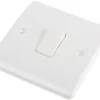 MK Electric Rocker Light Switch, 1 Gang 1 Way, 10A – K4870WHI