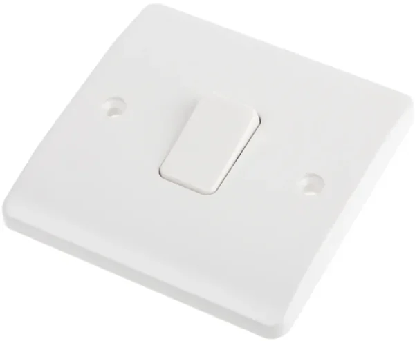 MK Electric Rocker Light Switch, 1 Gang 1 Way, 10A – K4870WHI