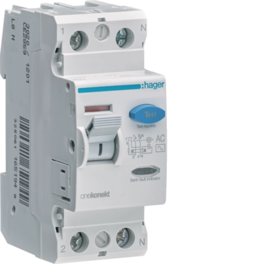 RCCB 2P AC Class 100mA – 80A 100A (CE281Z & CE285Z) 1 Hager RCCB 2P AC Class 100mA – 80A / 100A (CE281Z & CE285Z)
