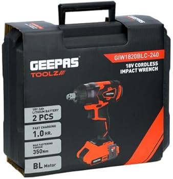 Geepas 18V Cordless Impact Wrench 350Nm - GIW1820BLC