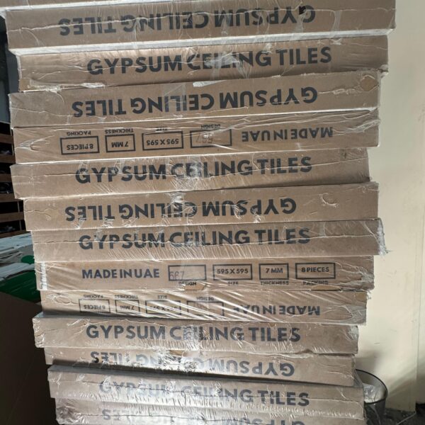 Gypsum Ceiling Tile 600 × 600 × 7 mm (Acoustic Type)