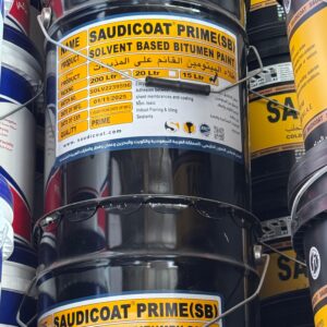 SaudiCoat Prime SB – Solvent-Based Black Bitumen Primer, 15 Ltr