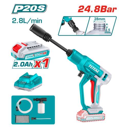 TOTAL Cordless Pressure Washer 20V – TPWLI20362